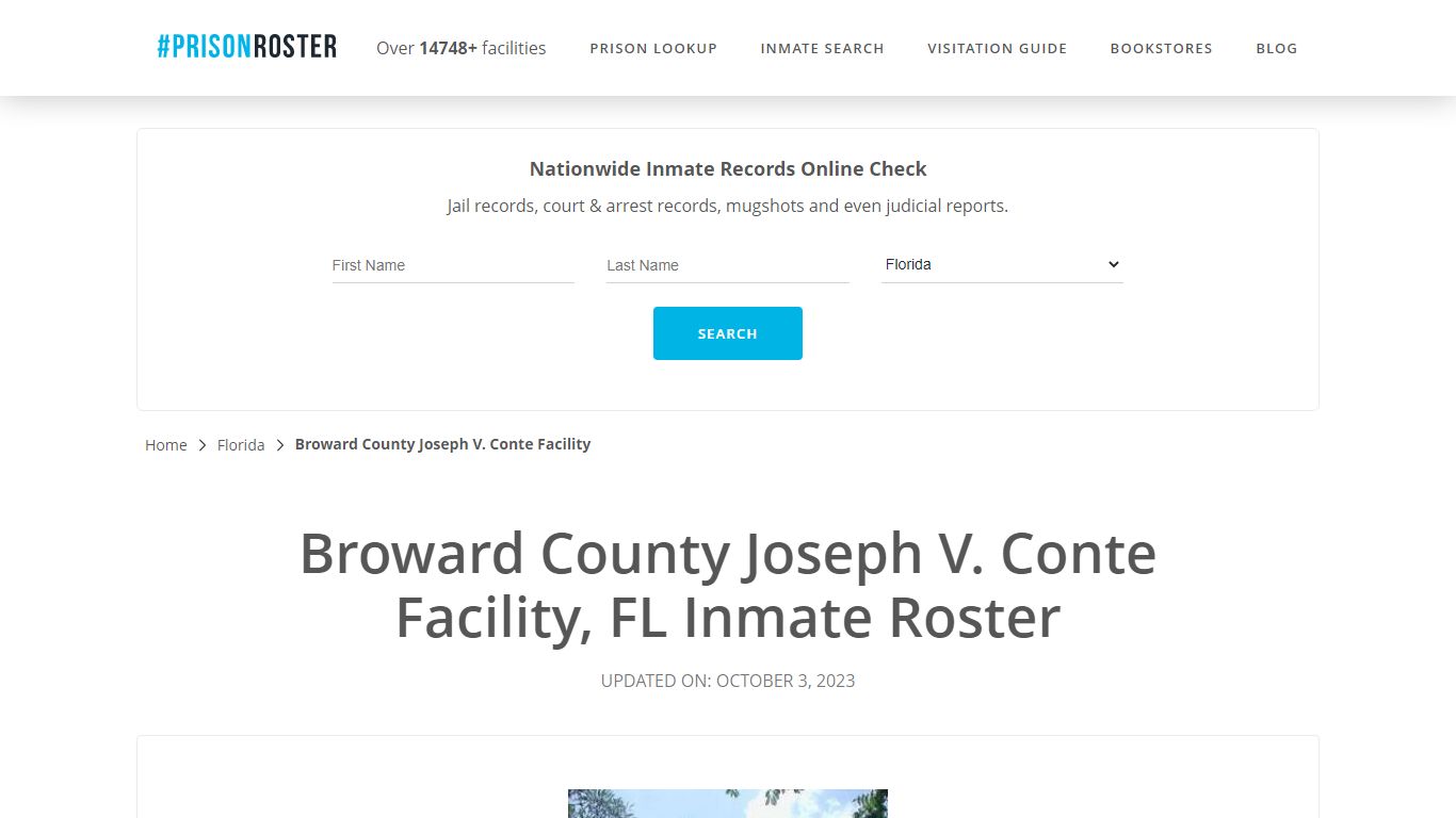 Broward County Joseph V. Conte Facility, FL Inmate Roster
