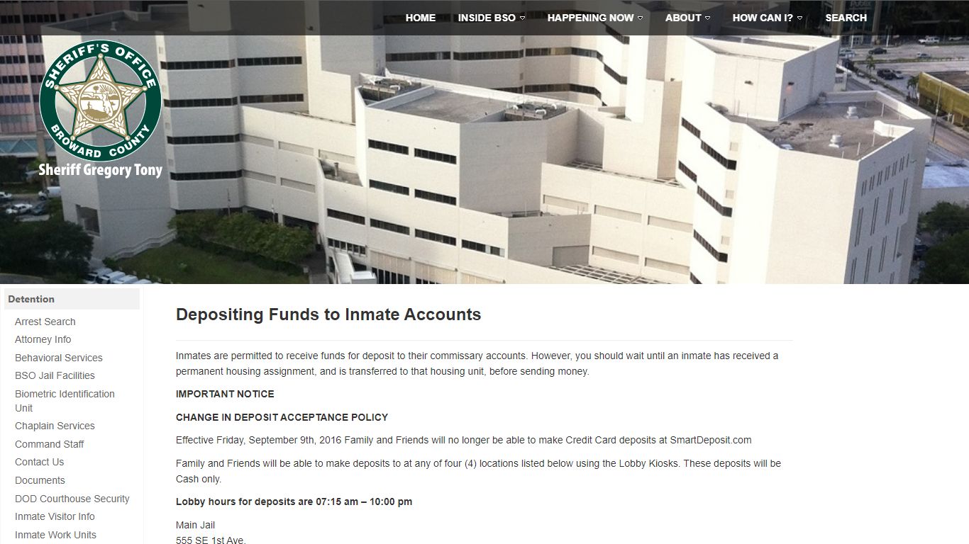 InmateFunds | Broward County